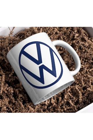 Applucky Volkswagen Logo Tarihçesi Baskı Kupa Bardak Beyaz