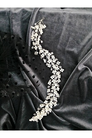 FdayAksesuar Gümüş Papatya Boncuklu Saç Ve Türban Aksesuarı FRDY31323