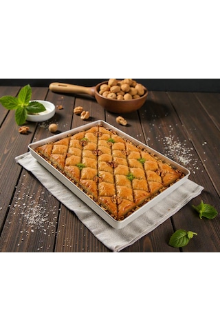 5 Adet - Tek Kullanımlık Alüminyum Tepsi - 30x40x3,5 Cm 185 Gr Gri