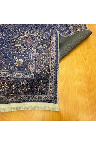 Klasik Madalyonlu 160 X 230 Dijital Baskı Halı Lacivert