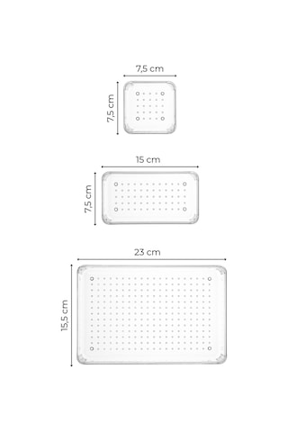 Vienev 5li Şeffaf Çekmece Içi Düzenleyici Organizer 1x O.dkdrtgn 2x K.dkdrtgn, K.kare