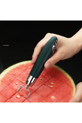 Monyee 304 Paslanmaz Çelik Küçük Kare Meyve Dilimleyici, Kreatif Karpuz Kestiği, Ev Ve Restoranlar İçin Kesme Aleti Siyah Siyah