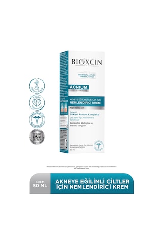 Bioxcin Acnium Sebum Nemlendirci Krem 50 Ml - Salisilik Asit Çay Ağacı Yağı Niasinamid