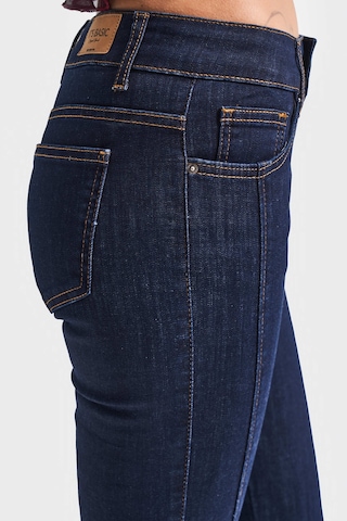 it's basic Kadın İndigo Renk 7w5-50 Swl Midrise Flare Fit Esnek Elastan Kumaş Orta Bel Denim Jean