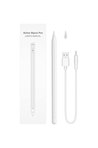 Apple İpad 12.9 6.nesil Uyumlu Avuç İçi Algılamayan Eğimle Çizim Kalınlığı Değişen Stylus Kalem