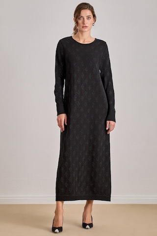 Uzun Siyah Triko Elbise Siyah