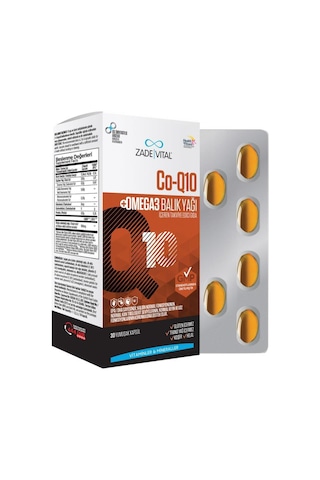 Zade Vital Co-Q10 & Omega 3 30   Kapsül