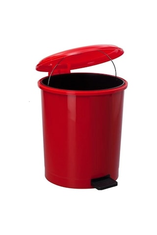 Safell Pedallı Çöp Kovası 40 Litre - Kova İçinde Yedek Kova Kırmızı