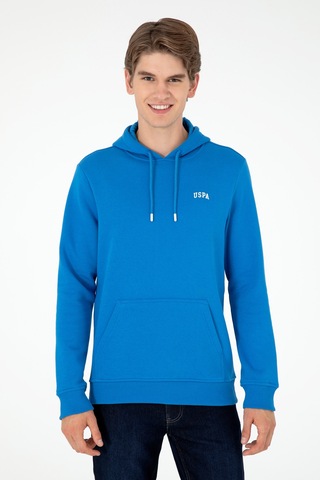 U.S. Polo Assn. Erkek Kapüşonlu Kobalt Mavi Basic Şardonlu Sweatshirt 50295176-VR077