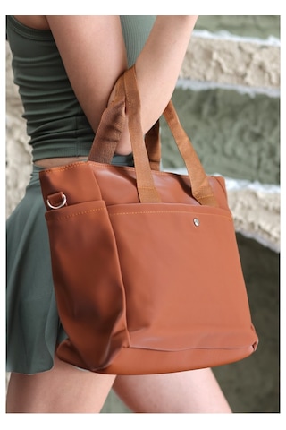 Taba Renk İçi Astarlı Cilt Deri Kadın Çanta Tarztrr Taba