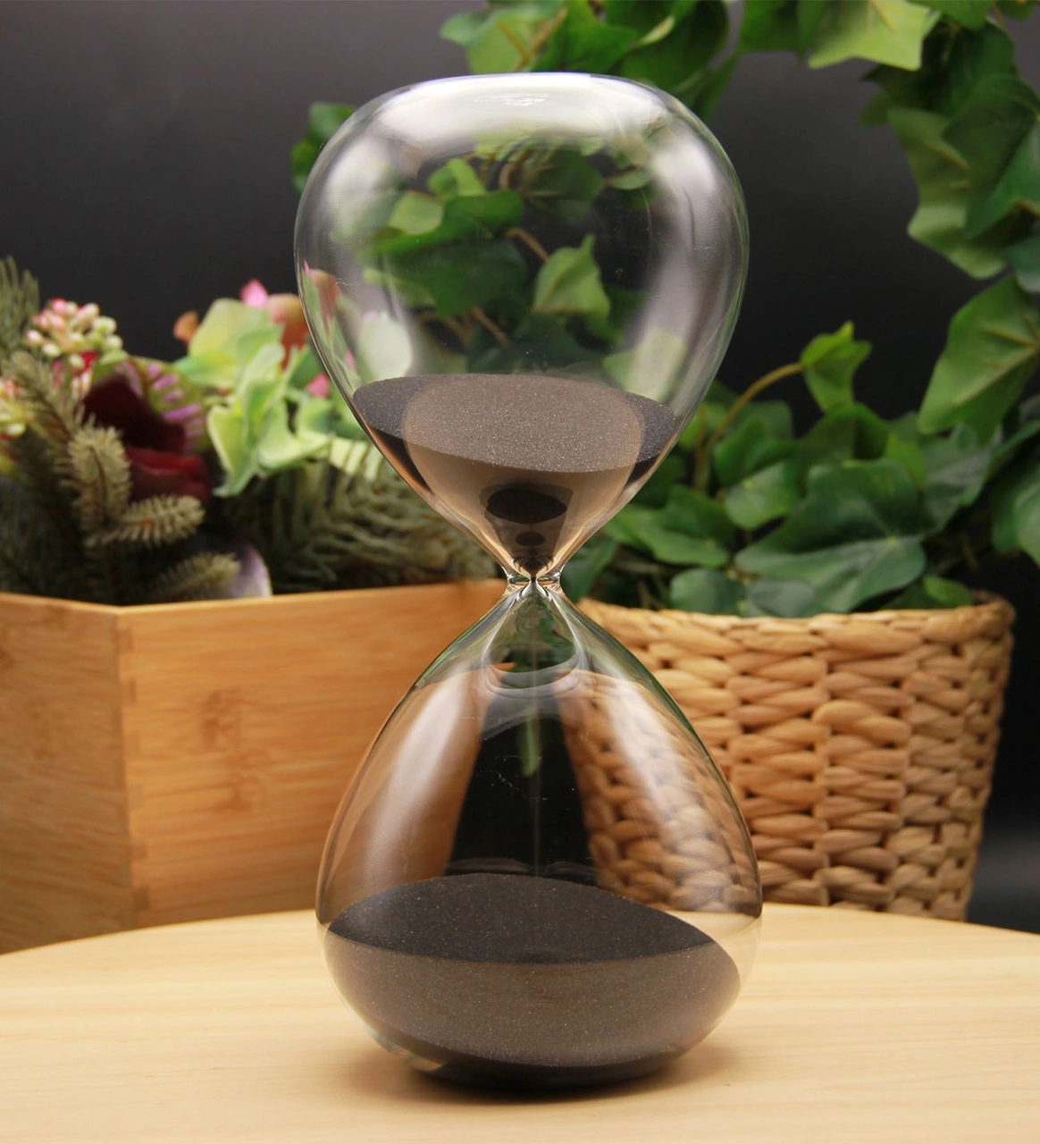 Cam Kum Saati 1 Saat - Siyah