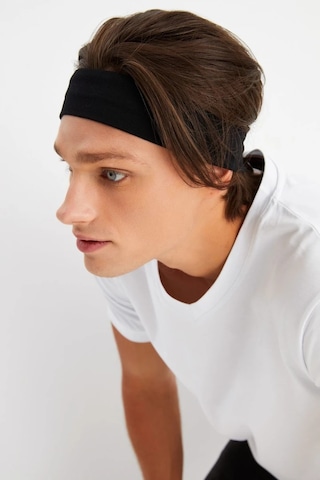 Erkek Pamuklu Penye Kaymaz Terletmez Ultra Hafif Spor Saç Bandı Bandana - Tek Ebat / Siyah Siyah