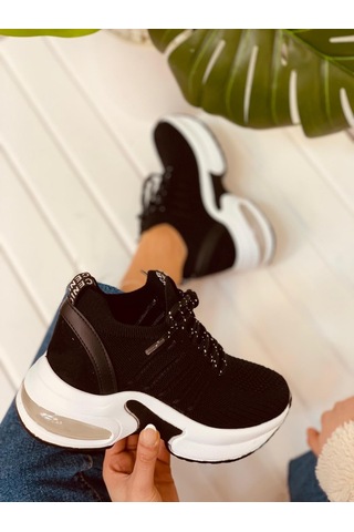 Erva'nın Butiği Siyah Triko Veni Kadın Sneakers-2648