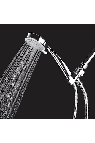 Yaozixa 3 Modlu Krom El Duş Başlığı - Paslanmaz Hortum Ve Ayarlanabilir Askı Seti Gümüş