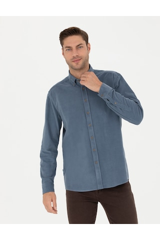 Pierre Cardin Saks Regular Fit Uzun Kollu Gömlek 50274112 Vr032 Koyu Mavi