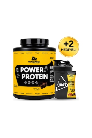 Mustang Nutrition Power Protein Tozu 3000 Gr 75 Servis Çikolata + Shaker + Protein Kahve Hediyeli Çikolata Aromalı