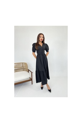 Butik İstanbul 6411 Elbise-siyah Si Yah