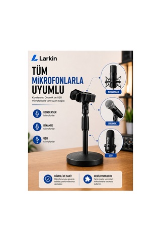 Larkin Ds18 Ağır Taban Masa Tipi Metal Mikrofon Standı