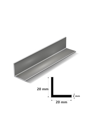 Alüminyum L Köşebent Paslanmaz L Profil 20 X 20 Mm 2mm Et Kal. 50 Cm Boy Diğer