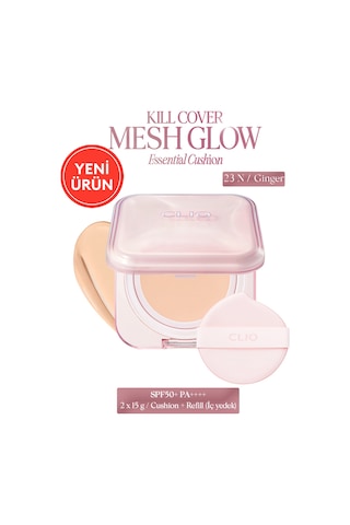 Hyalüronik Asit İçerikli Clıo Kill Cover Mesh Glow Essential Cushion Set 23n Ginger Spf50+ Pa++++ 23n Ginger