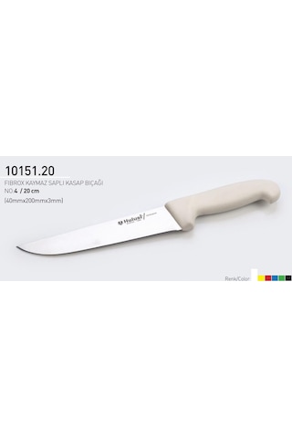 Fibrox Kaymaz Saplı Kasap Bıçağı 20 Cm No.4 Hulusi - Drita Bıçak 40mm X 200mm X 3mm 10151.20 Turuncu Renk