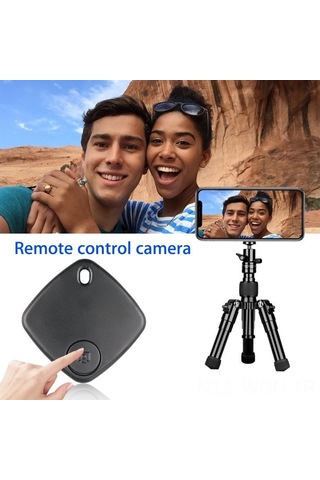 Neevoyu S1 Siyah Bluetooth 4.0 Akıllı Kayıp Engelleme Cihazı - Uzaktan Konum Bulma, Alarm, Çıkış Hatırlatıcı Ve Selfie Fırçası Kutu Paketi, 2 Adet