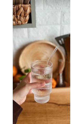 400 Ml Isıya Dayanıklı Borosilikat Origami Stil Bardak - Borosilikat Bardak 1 Adet Şeffaf