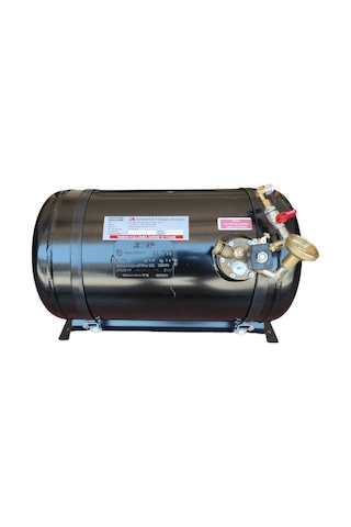 Karavan Lpg Tankı Yatay 40 Litre Kollektörlü Siyah