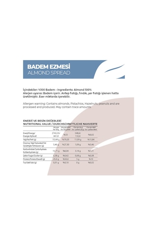 Antalya Reçelcisi Badem Ezmesi 225 G
