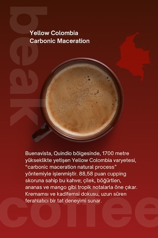 Colombia Carbonic Maceration Natural Çekirdek Kahve 250 Gr , %100 Arabica Çekirdek Kahve