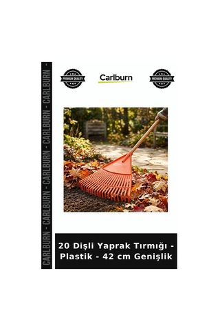 Özel Üretim Bahçe Temizlik Pratik 20 Dişli Yaprak Tırmığı - Plastik - 42 Cm Genişlik