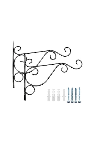 2 Adet Metal Bitki Askı Tutucu Kancaları Bitkiler Çiçek Saksıları Kuş Yemliği Rüzgar Çanları Fenerler İçin Dış Duvar Braketi