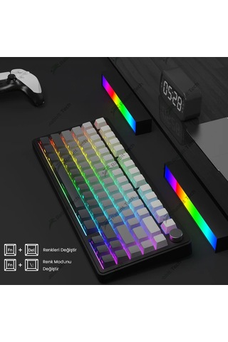 Black Gradiant Rgb Kablosuz Hotswap Mekanik Gaming Klavye Oyuncu Klavye