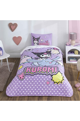 Lisanslı Kuromi Smile Tek Kişilik Yatak Örtüsü Seti 000000001000051962 Çok Renkli