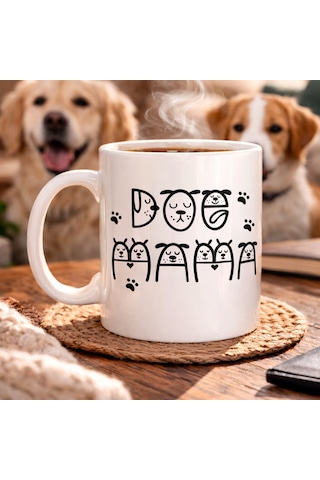 Köpek Severlere Özel Sevimli Köpek Tasarımlı Porselen Kupa Model 183 Dog Temalı Kahve Kupası Hediyelik Ku Diğer