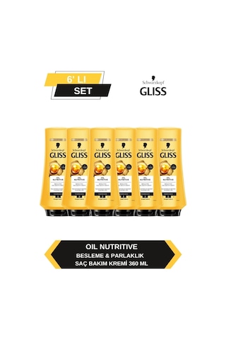 Gliss 6 Adet Oil Nutritive Saç Kremi 360 Ml