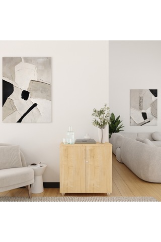 Dosya Dolabı, Kitaplık, Kilitlenebilir Dolap, Ahşap Dolap, Meşe Rengi 80cm Safir Meşe
