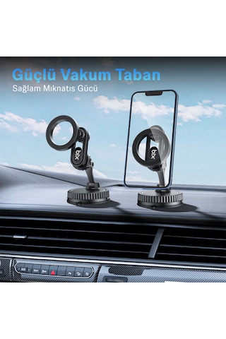 Bix Tch04 Güçlü Vakumlu 360 Derece Ayarlanabilir Cam Torpido Ön Panel Uyumlu Manyetik Araç Telefon Tutucu 1 Adet