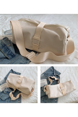 Sones Naylon Su Geçirmez Seyahat Çapraz Askılı Çanta Eğlence Spor Fitness Çantaları Bej