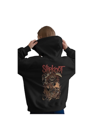 Sevbano Slipknot Rock Metal Müzik Grubu Baskılı Unisex Oversize Premium H Siyah