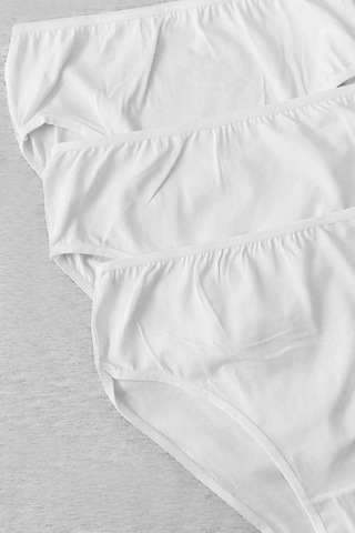 Sensu Kadın Beli Lastikli 5'li Slip Külot - Kts3087 Beyaz Beyaz