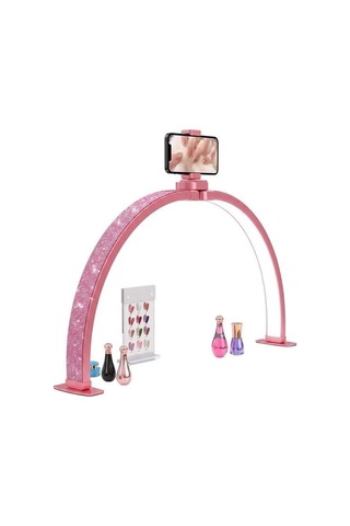 Trled F-700a 70cm Pembe Elmas Desenli Katlanabilir Masaüstü Manikür Ve Protez Tırnak Lambası Beyaz - Beyaz Işık