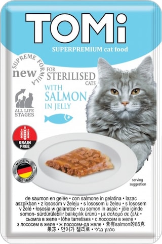 Tomi - 587 - Kedi Kısırlaştırılmış Somon Ve Yumurta Tahılsız Pouch - Aconcept - Mama 85gr Tomi - 587 - Kedi Kısırlaştırılmış Somon Ve Yumurta Tahılsız Pouch - Aconcept - Mama 85gr