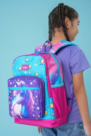 Wia Kız Çocuk Unicorn Desenli 3'lü Okul Çanta Seti Pembe