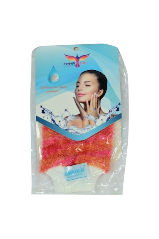 Ankalif Lastikli El Geçmeli Yumuşak Eldiven Banyo Lifi 20 x 10 CM Pembe -Turuncu