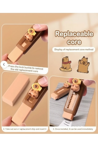 Capybara Desenli Yumuşak Okul Silgisi