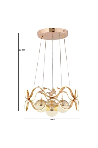 Ey-El Tasarım Modern 4 Lü Ledli Gold 3 Renk Sarkıt Avize Gold