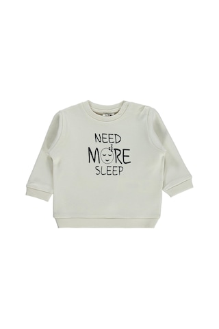 Civil Baby Need More Sleep Baskılı 6-18 Ay Sweatshirt - Fil Dişi
