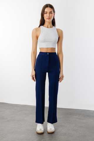 Genius Store Kadın Yüksek Bel Toparlayıcı Ispanyol Paça Palazzo Pantolon Pantolon-003 Lacivert