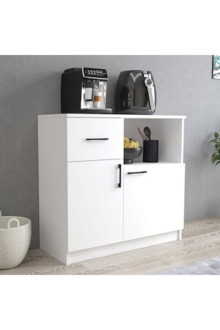 Tanmob Mtd0301 İnci 90 Cm Kapaklı Çekmeceli Alt Mutfak Dolabı Beyaz Beyaz